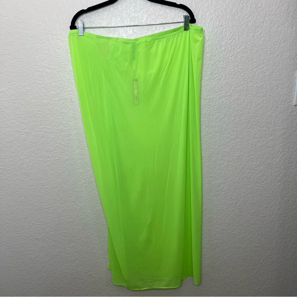 Skims Mesh Cover Up Sarong Skirt Beachwear Neon Green Size 3X
